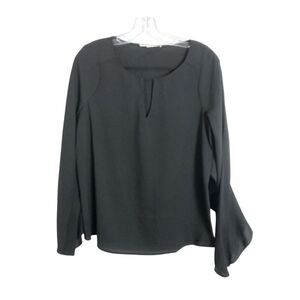 Cooper & Ella Black Ruffle Sleeve Blouse Flowy Dressy Top Women XS
